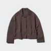 Chaqueta corta de cuello abierto para mujer en pantalones cortos Chaqueta corta de cuello abierto para mujer en pantalones cortos