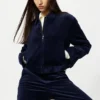 Chaqueta corta de pana para mujer con pantalones cortos Chaqueta corta de pana para mujer con pantalones cortos