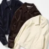 Chaqueta corta de pana para mujer con pantalones cortos Chaqueta corta de pana para mujer con pantalones cortos