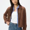 Chaqueta corta suave cepillada para mujer Chaqueta corta suave cepillada para mujer