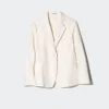 Chaqueta de mezcla de lino para mujer Chaqueta de mezcla de lino para mujer
