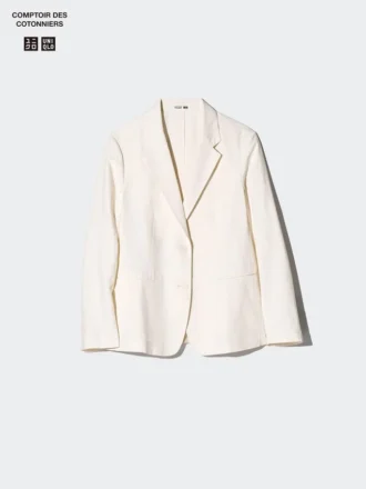 Chaqueta de mezcla de lino para mujer