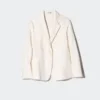Chaqueta de mezcla de lino para mujer Chaqueta de mezcla de lino para mujer