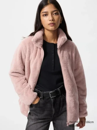 Chaqueta de mujer con cremallera completa de forro polar de hilo mullido Chaqueta de mujer con cremallera completa de forro polar de hilo mullido