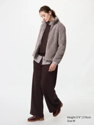Chaqueta de mujer con cremallera completa de forro polar de hilo mullido Chaqueta de mujer con cremallera completa de forro polar de hilo mullido