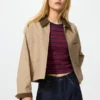 Chaqueta de pantalones cortos con cremallera para mujer Chaqueta de pantalones cortos con cremallera para mujer