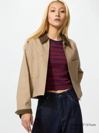 Chaqueta de pantalones cortos con cremallera para mujer