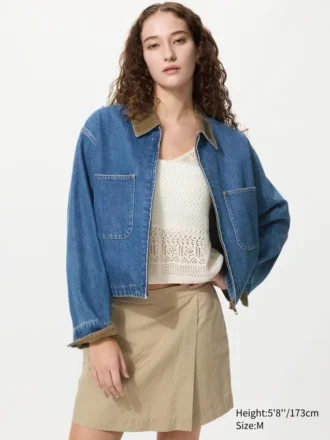 Chaqueta de pantalones cortos con cremallera para mujer