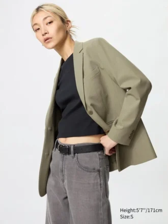 Chaqueta entallada de corte holgado para mujer