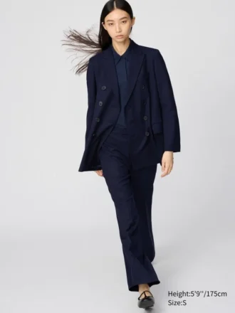 Chaqueta entallada de doble botonadura para mujer