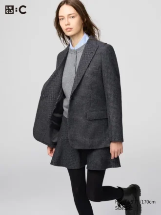 Chaqueta entallada de tweed para mujer Chaqueta entallada de tweed para mujer