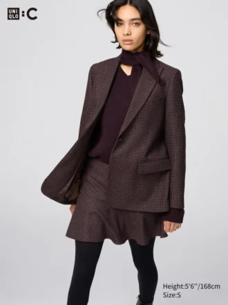 Chaqueta entallada de tweed para mujer Chaqueta entallada de tweed para mujer
