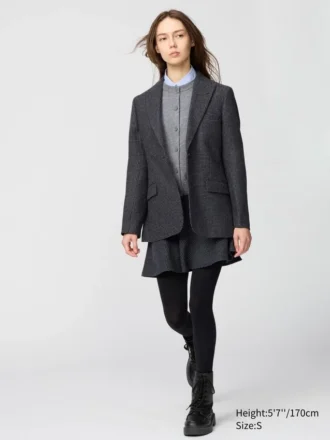 Chaqueta entallada de tweed para mujer Chaqueta entallada de tweed para mujer