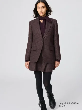 Chaqueta entallada de tweed para mujer Chaqueta entallada de tweed para mujer