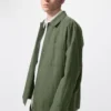 Chaqueta tipo camisa unisex de algodón y lino Chaqueta tipo camisa unisex de algodón y lino