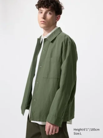 Chaqueta tipo camisa unisex de algodón y lino Chaqueta tipo camisa unisex de algodón y lino