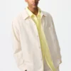 Chaqueta tipo camisa unisex de algodón y lino Chaqueta tipo camisa unisex de algodón y lino