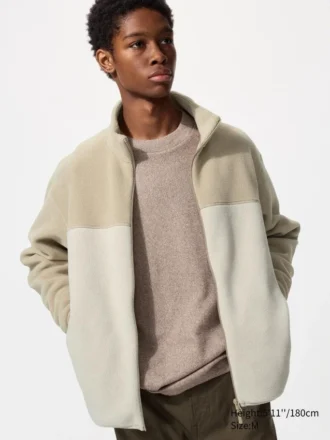 Chaqueta unisex de forro polar con cremallera completa | Color Block