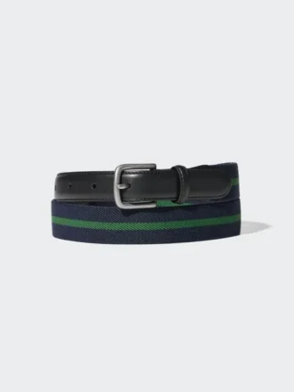 Cinturón de cuero a rayas para hombre