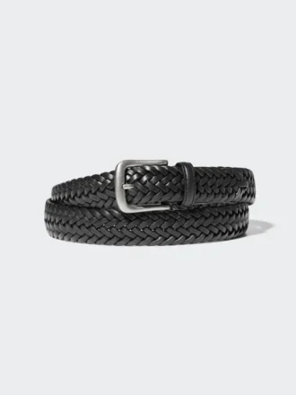 Cinturón de malla de cuero para hombre