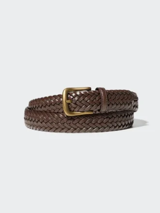 Cinturón de malla de cuero para hombre