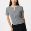 Cárdigan con bordes festoneados para mujer Cárdigan con bordes festoneados para mujer
