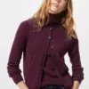 Cárdigan corto de punto elástico de merino para mujer Cárdigan corto de punto elástico de merino para mujer