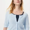 Cárdigan de encaje transparente para mujer | Mangas cortas Cárdigan de encaje transparente para mujer | Mangas cortas