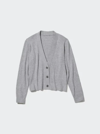 Cárdigan de punto acanalado lavable para mujer Cárdigan de punto acanalado lavable para mujer