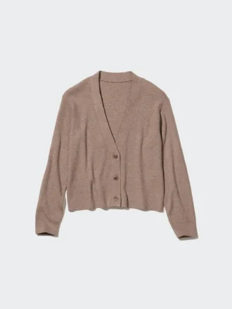 Cárdigan de punto acanalado lavable para mujer