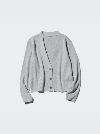 Cárdigan de punto acanalado lavable para mujer Cárdigan de punto acanalado lavable para mujer