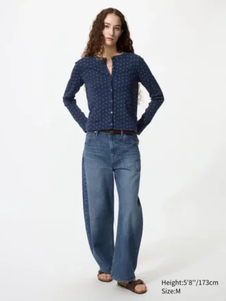 Cárdigan de punto calado para mujer | Estampado
