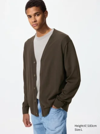 Cárdigan de punto con cuello en V para hombre