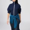 Cárdigan lavable con cremallera completa y tejido de canalé Milano para mujer