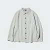 Cárdigan unisex con cuello de camisa y canalé milanés