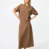 Falda acampanada con canalé milanés lavable para mujer