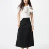 Falda acampanada con canalé milanés lavable para mujer