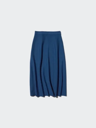 Falda acampanada con canalé milanés lavable para mujer