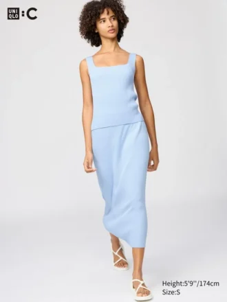 Falda acanalada 3D Knit para mujer