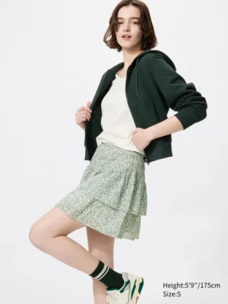 Falda con fruncidos y volantes para mujer