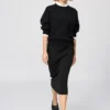 Falda de mujer lavable con canalé milanés Falda de mujer lavable con canalé milanés