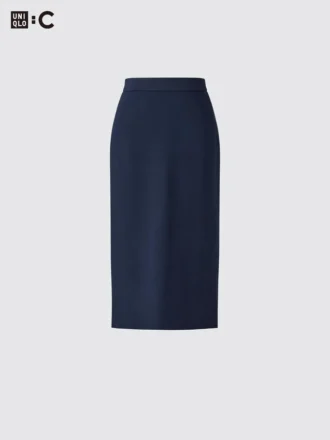 Falda de mujer lavable con canalé milanés