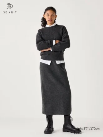 Falda de punto 3D Knit para mujer con Souffle Yarn