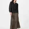 Falda larga escalonada para mujer | Estampada Falda larga escalonada para mujer | Estampada