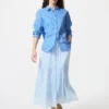 Falda maxi con volantes para mujer