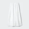 Falda maxi con volantes para mujer