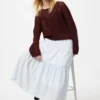 Falda maxi con volantes para mujer | Rayas Falda maxi con volantes para mujer | Rayas