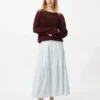 Falda maxi con volantes para mujer | Rayas Falda maxi con volantes para mujer | Rayas