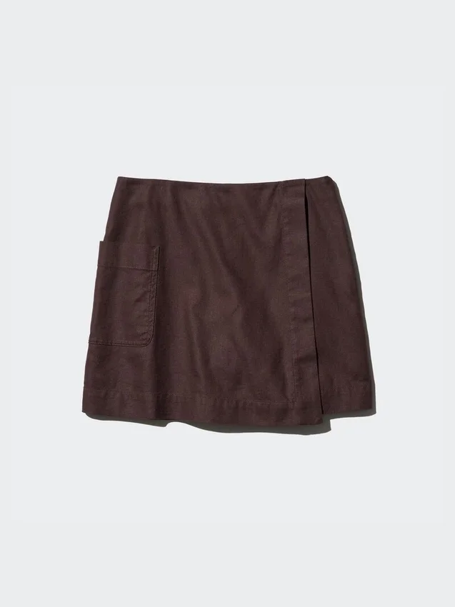 Falda pantalón de mezcla de lino para mujer Falda pantalón de mezcla de lino para mujer