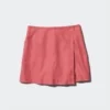 Falda pantalón de mezcla de lino para mujer Falda pantalón de mezcla de lino para mujer